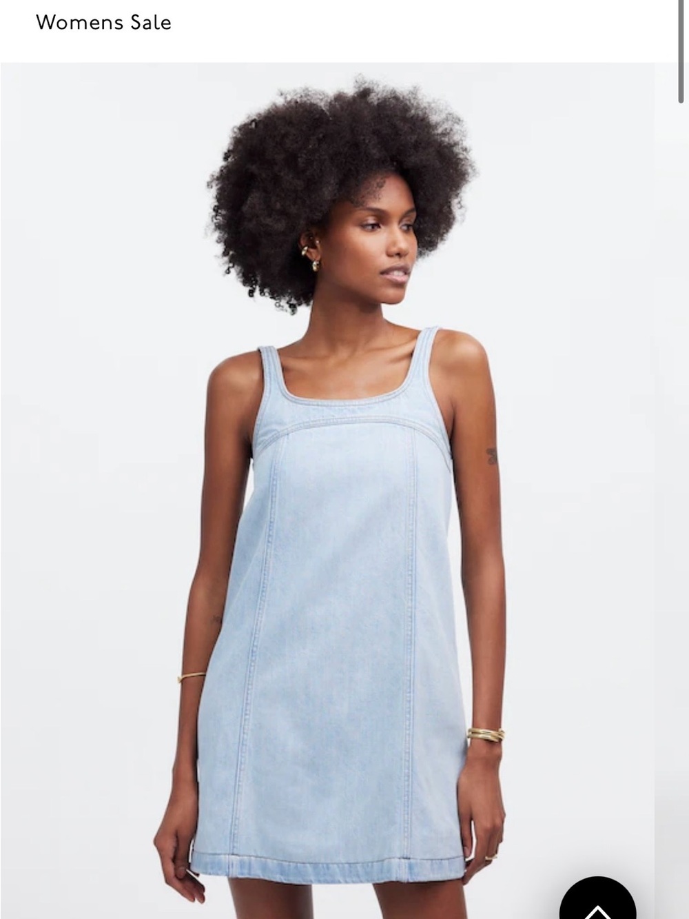 Madewell Light Blue Denim A Line Mini Dress size 8
